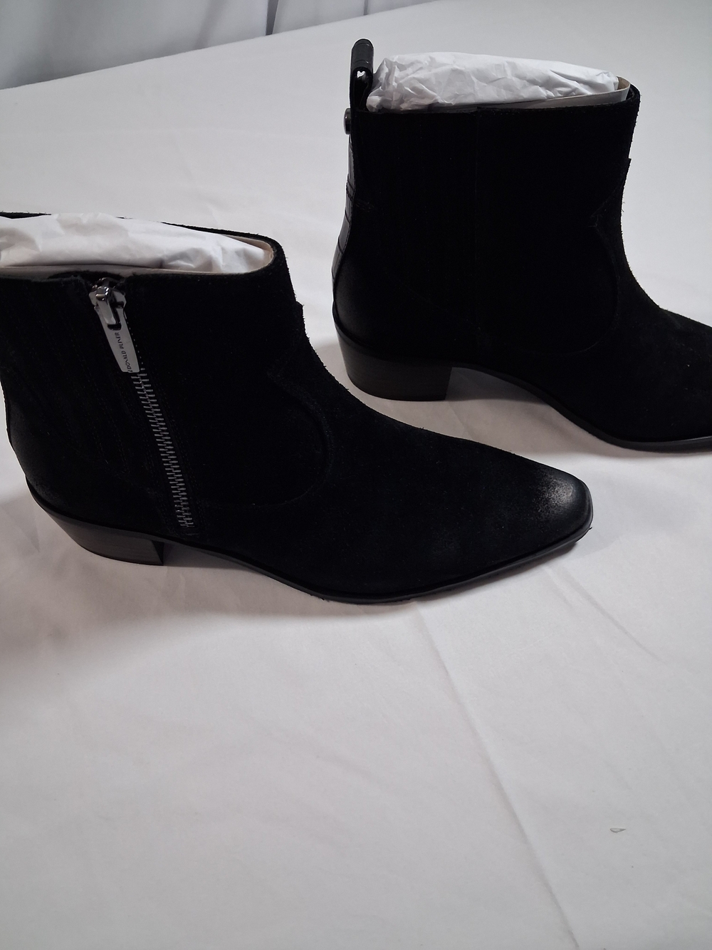 Donald Pliner Black Suede Chukka Boots with Side Zip